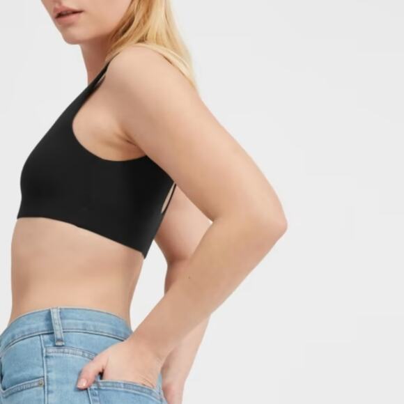 Everlane The Tank Bra Black NWT Supima Cotton Square Neck Tank Bra Size XS - Picture 5 of 8